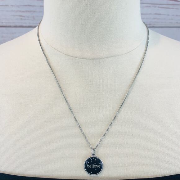 JK by Thirty-One necklace black Believe charm - Picture 2 of 9